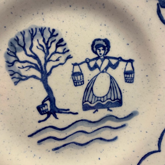Poppytrail by Metlox Provincial 2 bread plates California made in USA MCM blue - Picture 4 of 8